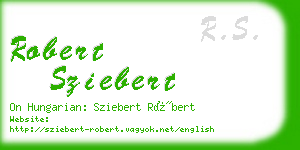 robert sziebert business card